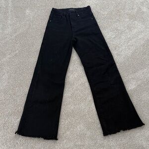 women’s Risen Black High Rise Wide-Leg Jeans